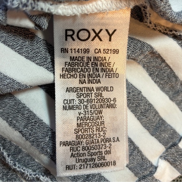 Roxy Blind Dreams Faux Wrap Striped Bell Sleeve Dress Size Small Woman’s/Juniors - Picture 12 of 16